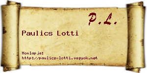 Paulics Lotti névjegykártya